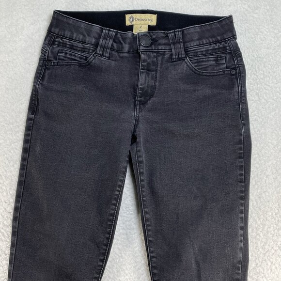 Democracy Ankle Skinny Jeans Womens Size 4 Low Rise Denim Black Jeans 28x27 - Picture 2 of 13